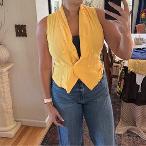 Vi rage yellow Camile Claudele vest top